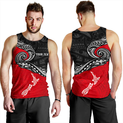 New Zealand Tank Top Maori Tribal Design Flag With Map