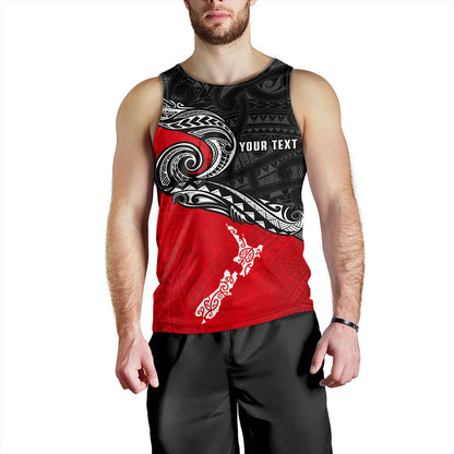New Zealand Tank Top Maori Tribal Design Flag With Map