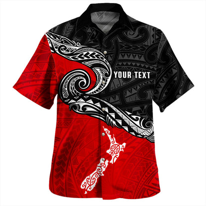 New Zealand Hawaiian Shirt Maori Tribal Design Flag With Map