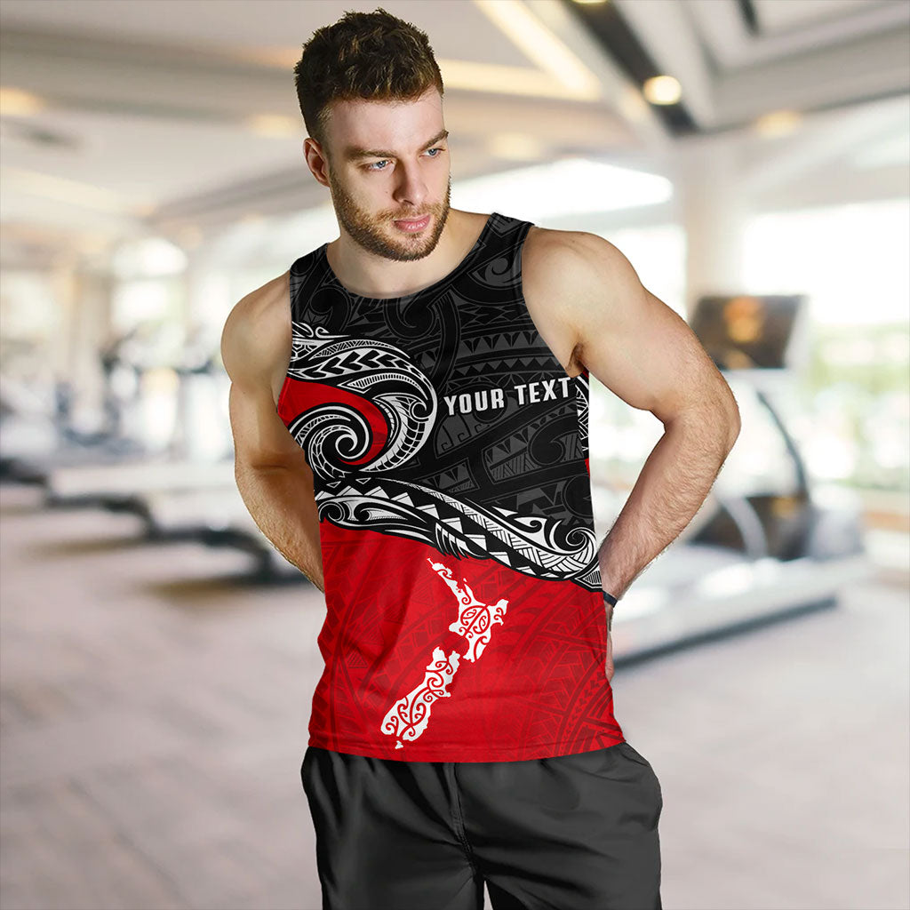 New Zealand Tank Top Maori Tribal Design Flag With Map