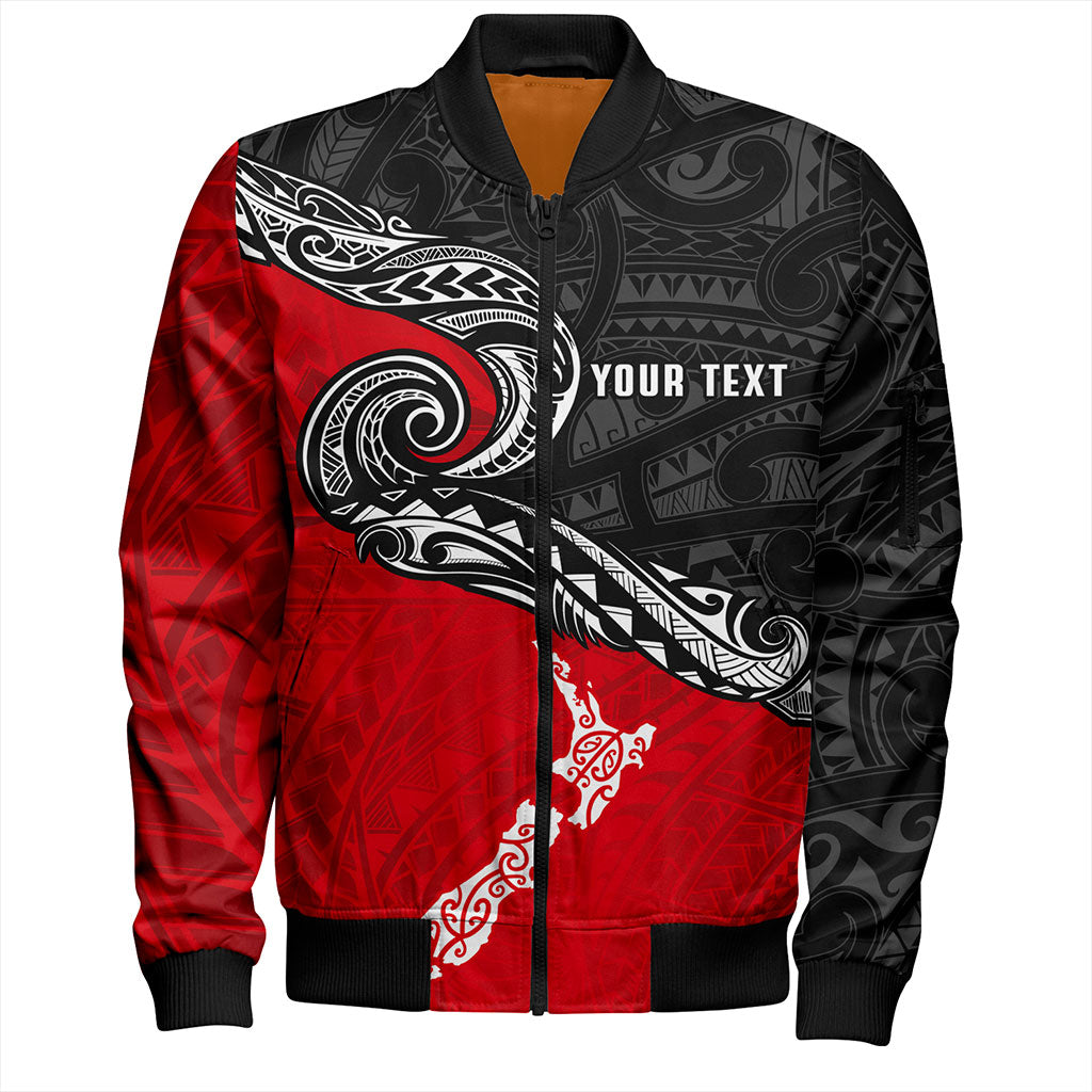 New Zealand Bomber Jacket Maori Tribal Design Flag With Map