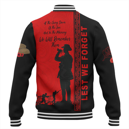New Zealand Baseball Jacket Lest We Forget Maori Tattoo