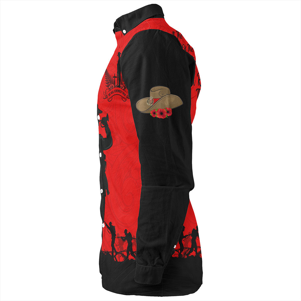 New Zealand Long Sleeve Shirt Lest We Forget Maori Tattoo