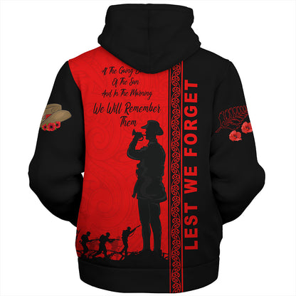 New Zealand Sherpa Hoodie Lest We Forget Maori Tattoo