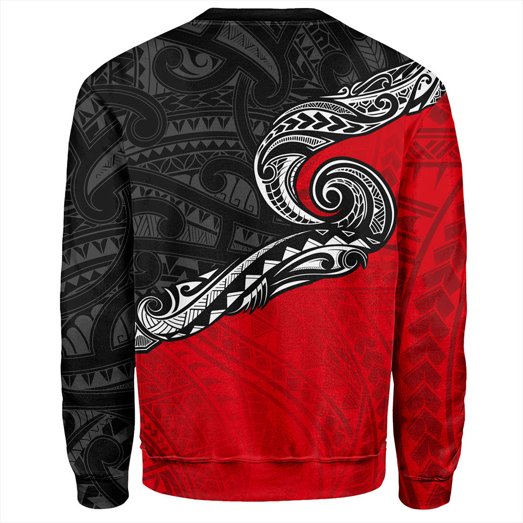 New Zealand Sweatshirt Maori Tribal Design Flag Style
