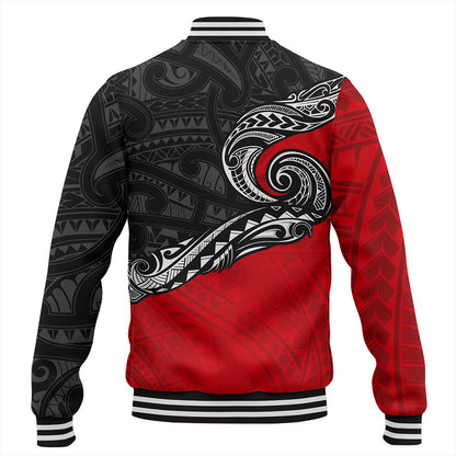 New Zealand Baseball Jacket Maori Tribal Design Flag Style
