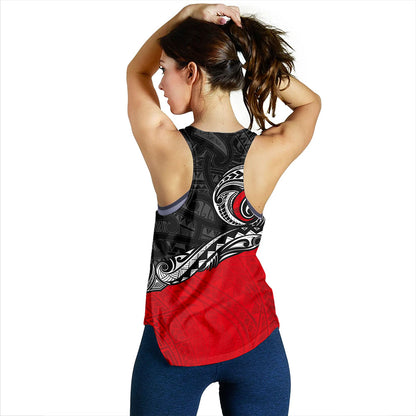 New Zealand Women Tank Maori Tribal Design Flag Style