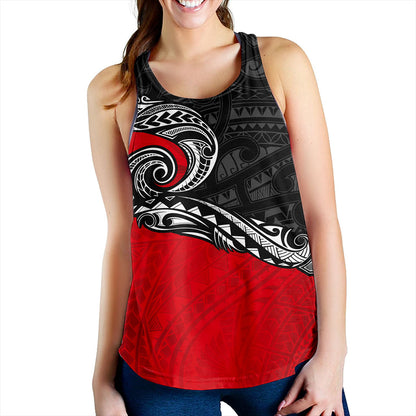 New Zealand Women Tank Maori Tribal Design Flag Style