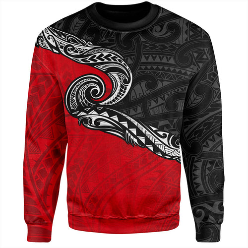 New Zealand Sweatshirt Maori Tribal Design Flag Style