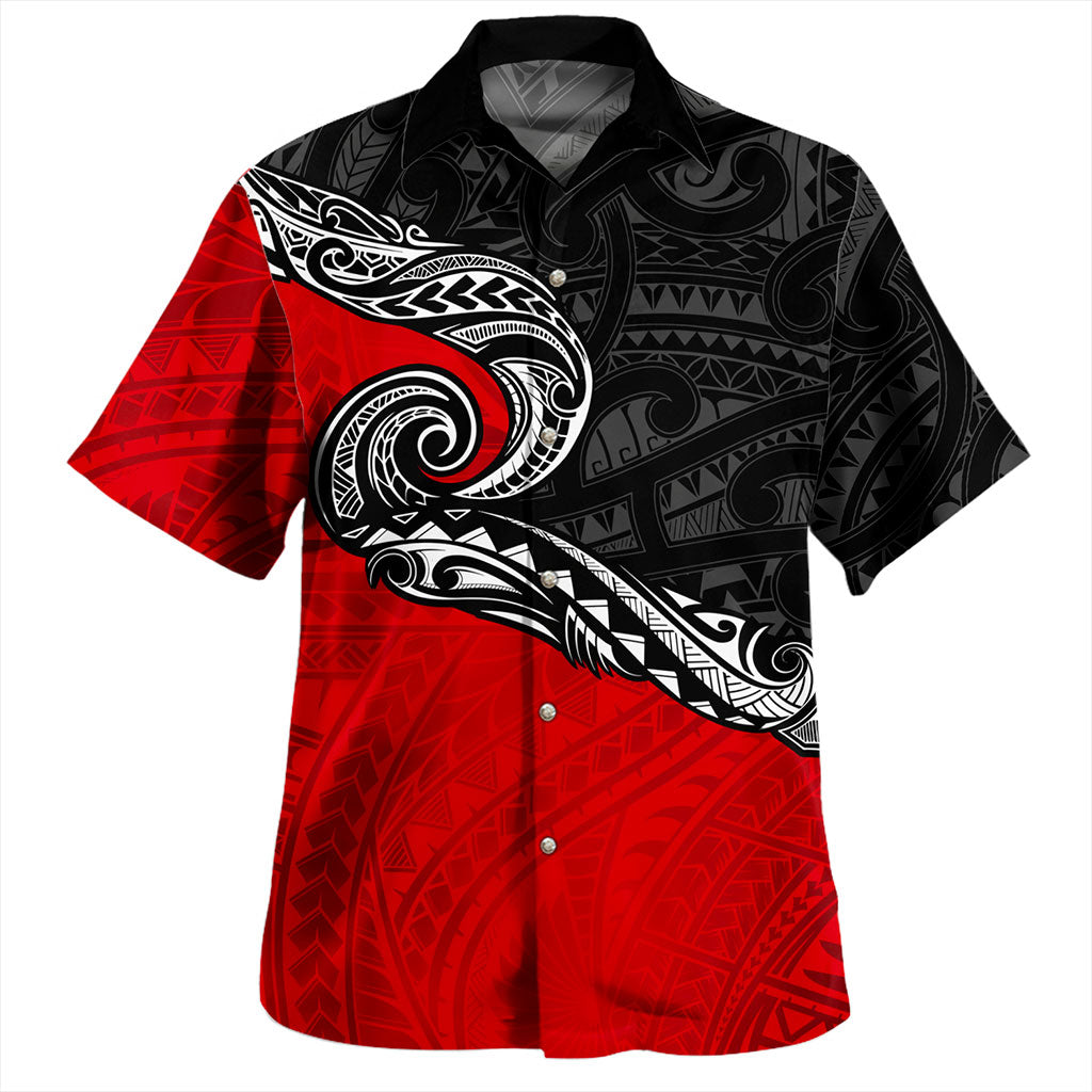 New Zealand Hawaiian Shirt Maori Tribal Design Flag Style