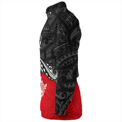 New Zealand Long Sleeve Shirt Maori Tribal Design Flag With Map