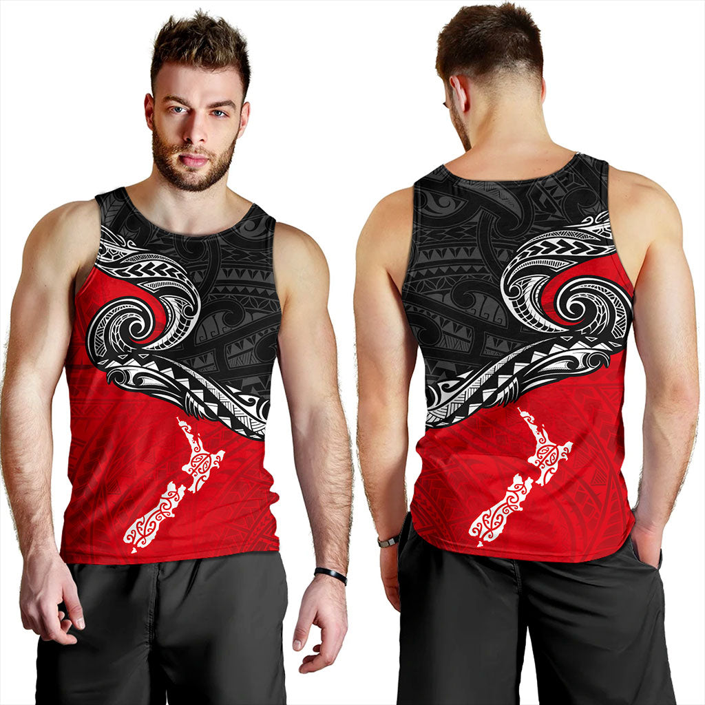 New Zealand Tank Top Maori Tribal Design Flag With Map