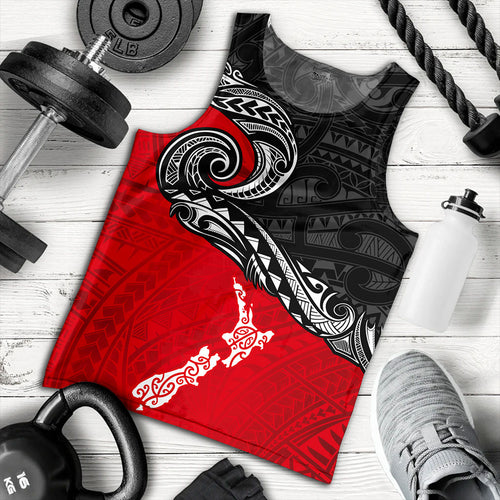 New Zealand Tank Top Maori Tribal Design Flag With Map