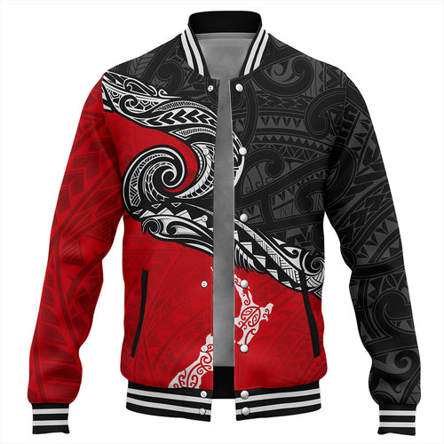 New Zealand Baseball Jacket Maori Tribal Design Flag With Map