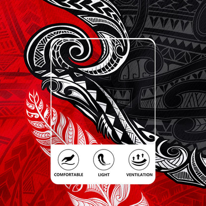 New Zealand Rugby Jersey Maori Tribal Design Flag With Silver Fern
