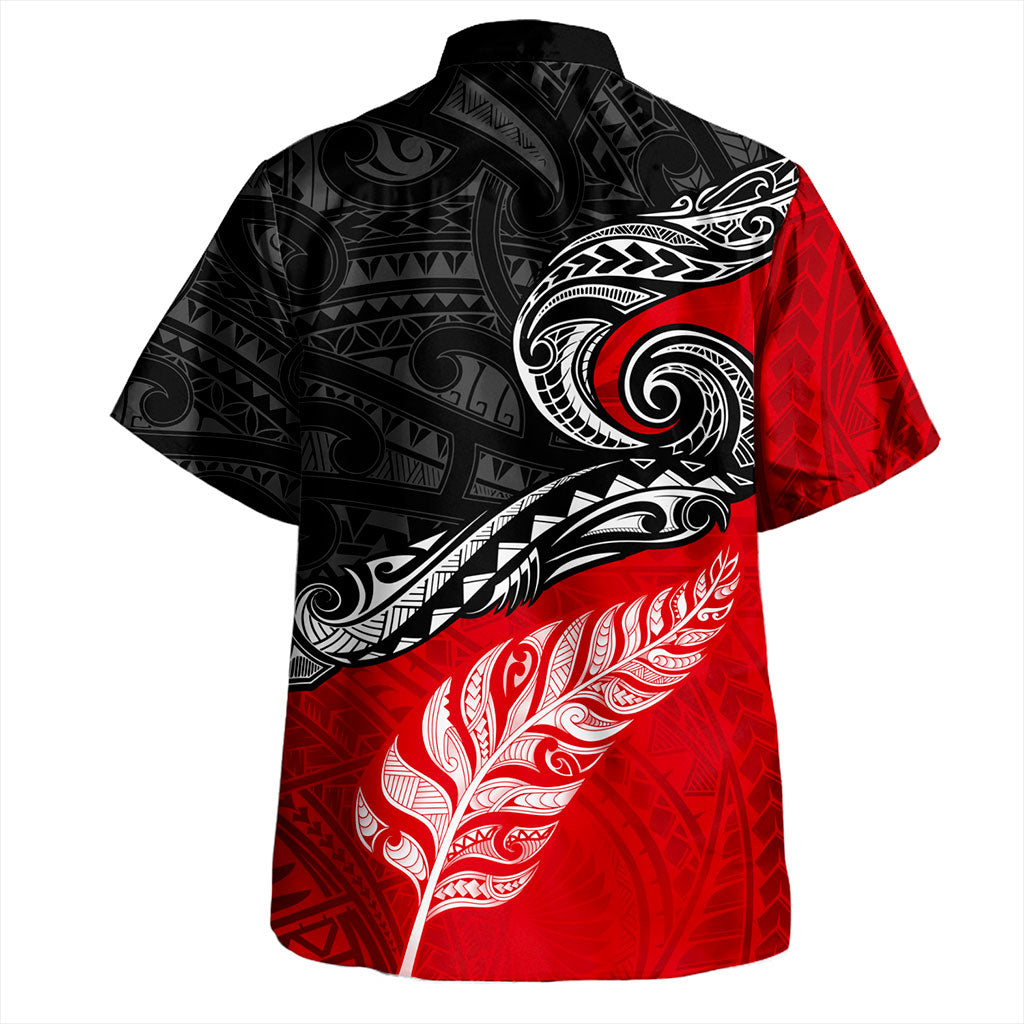 New Zealand Hawaiian Shirt Maori Tribal Design Flag With Silver Fern