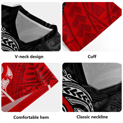 New Zealand Rugby Jersey Maori Tribal Design Flag With Silver Fern