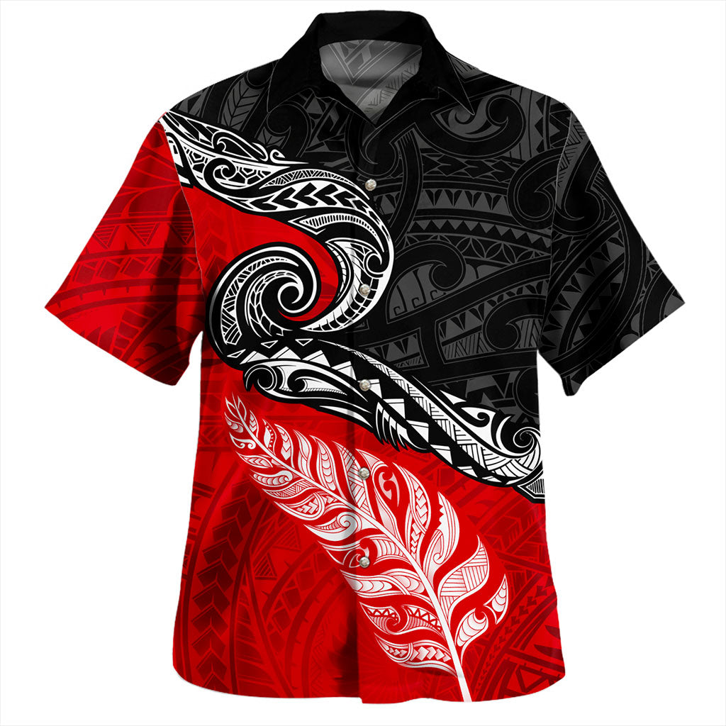 New Zealand Hawaiian Shirt Maori Tribal Design Flag With Silver Fern