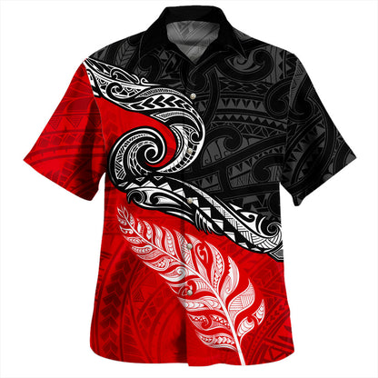 New Zealand Hawaiian Shirt Maori Tribal Design Flag With Silver Fern