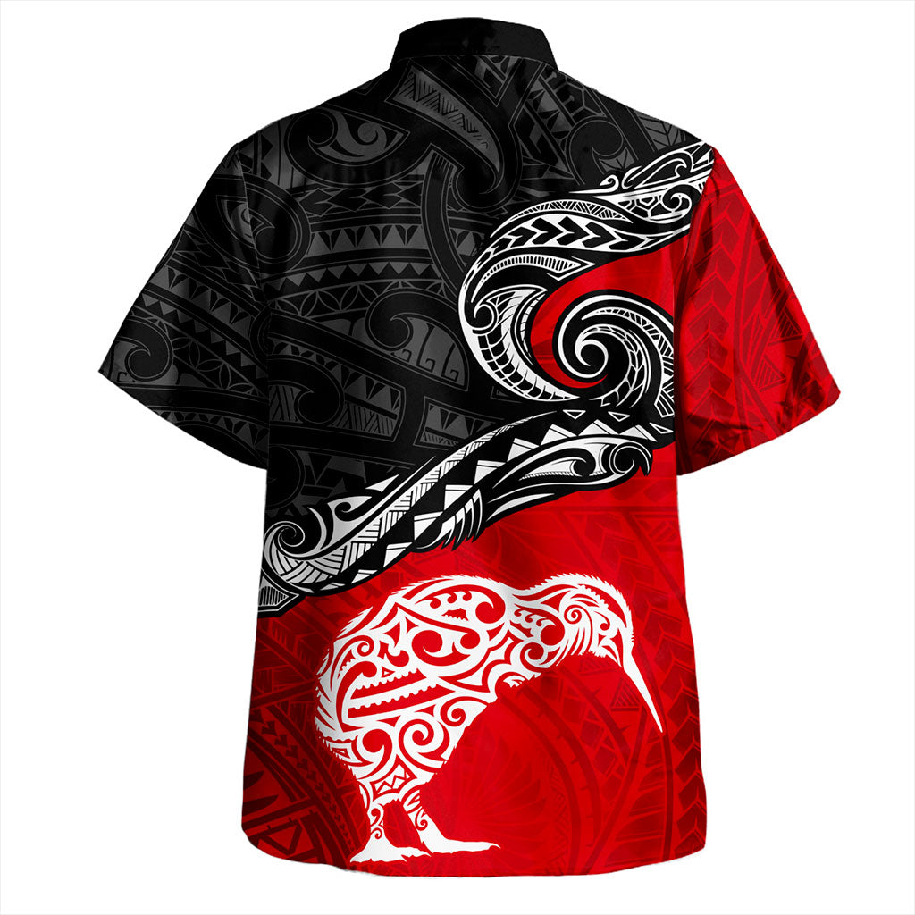 New Zealand Hawaiian Shirt Maori Tribal Design Flag With Kiwi Bird