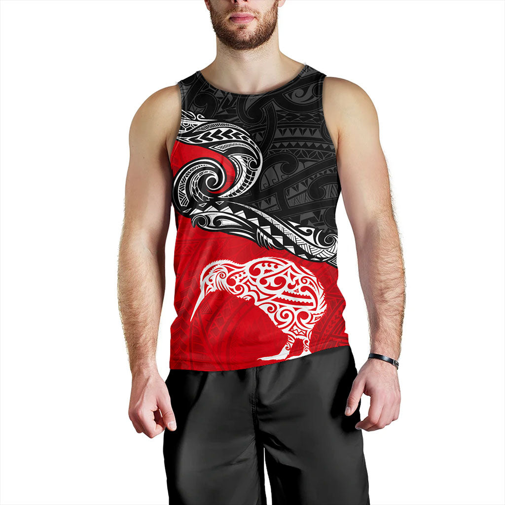 New Zealand Tank Top Maori Tribal Design Flag With Kiwi Bird