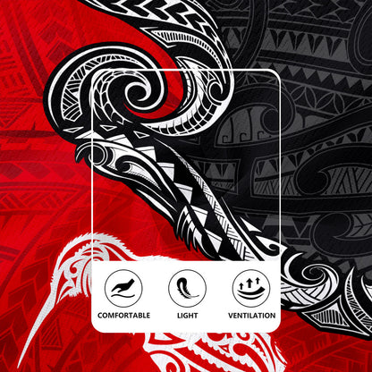 New Zealand Rugby Jersey Maori Tribal Design Flag With Kiwi Bird