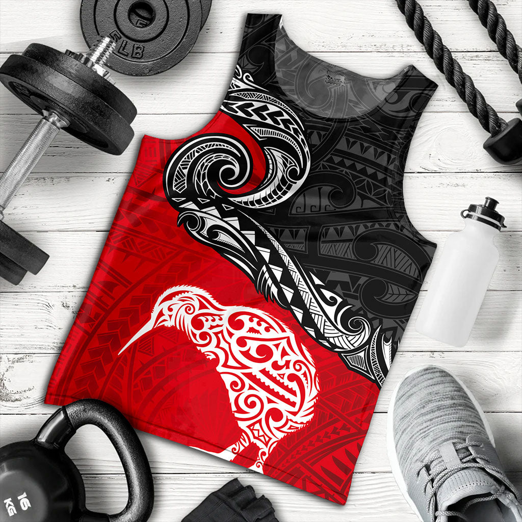 New Zealand Tank Top Maori Tribal Design Flag With Kiwi Bird