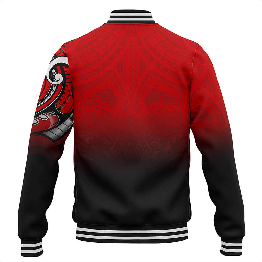 New Zealand Baseball Jacket Maori Map Tribal Style