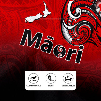 New Zealand Rugby Jersey Maori Map Tribal Style
