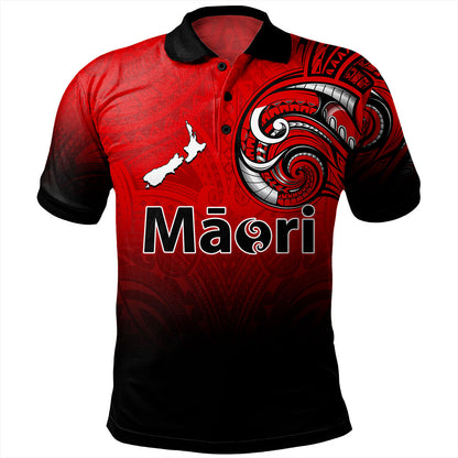 New Zealand Polo Shirt Maori Map Tribal Style