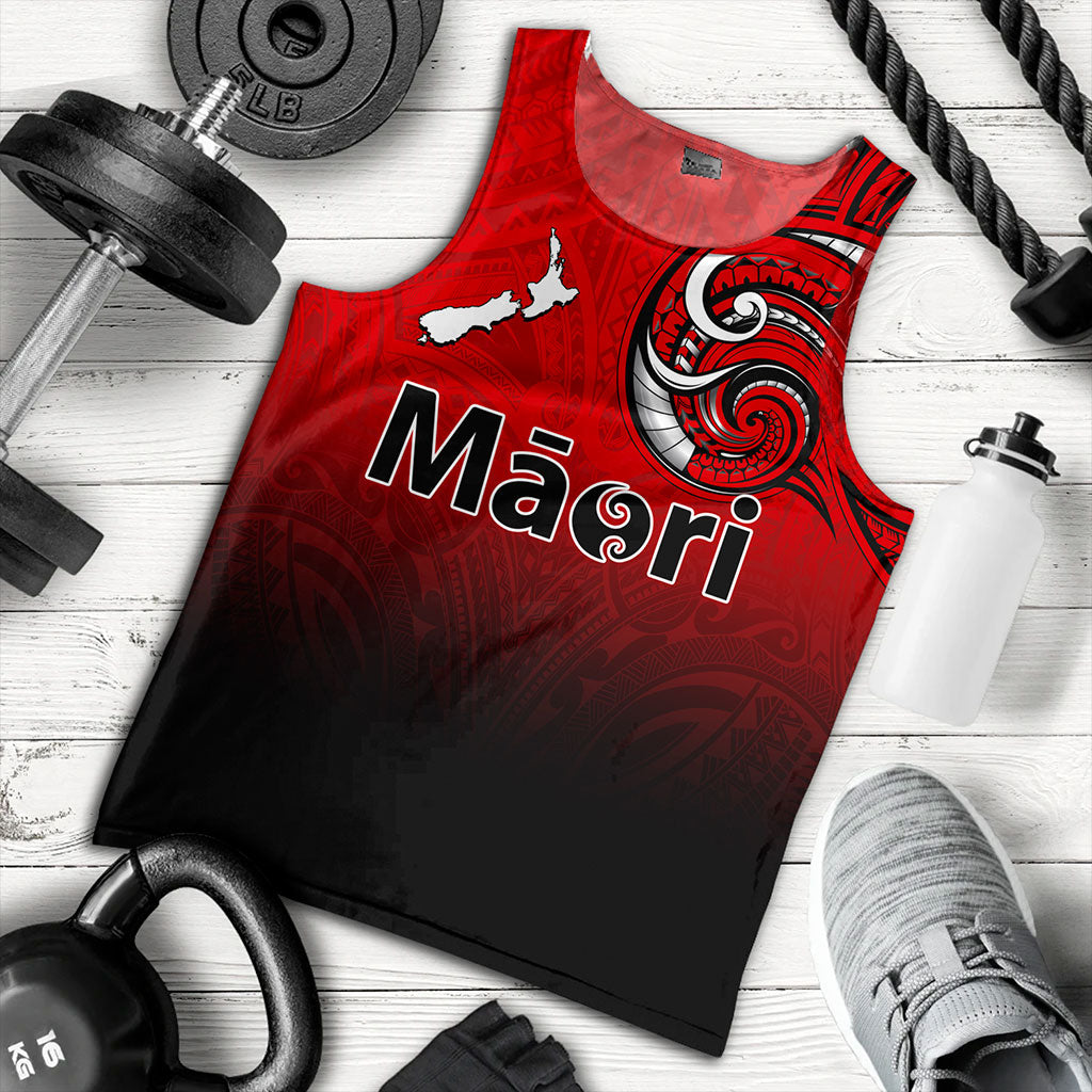 New Zealand Tank Top Maori Map Tribal Style