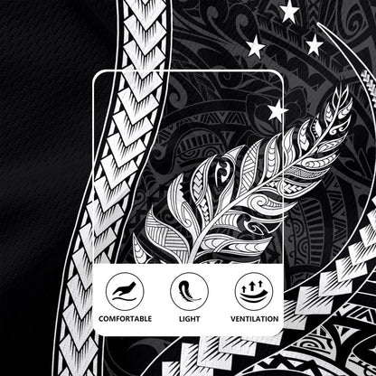 New Zealand Rugby Jersey Maori Tribal Silver Fern With Star Tattoo