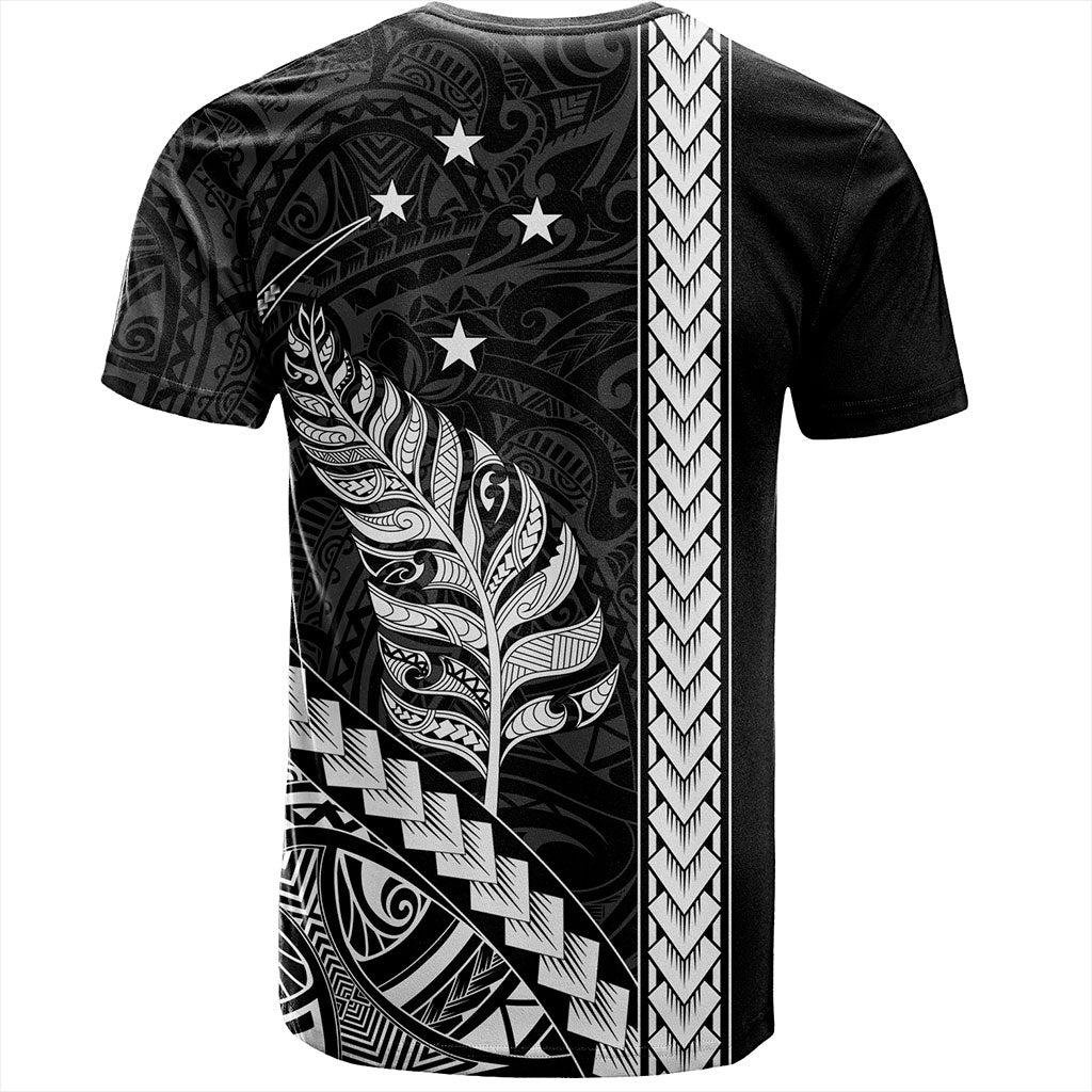 New Zealand T-Shirt Maori Tribal Silver Fern With Star Tattoo