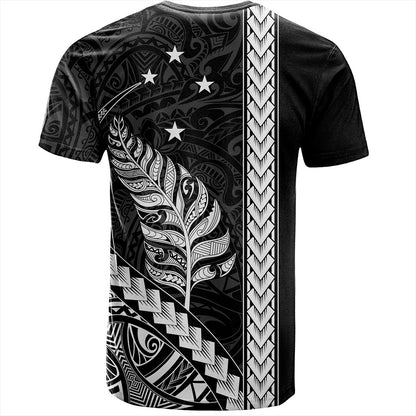 New Zealand T-Shirt Maori Tribal Silver Fern With Star Tattoo