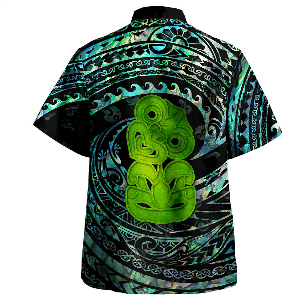 New Zealand Hawaiian Shirt Paua Shell Hei Tiki