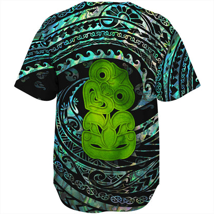New Zealand Baseball Shirt Paua shell hei tiki