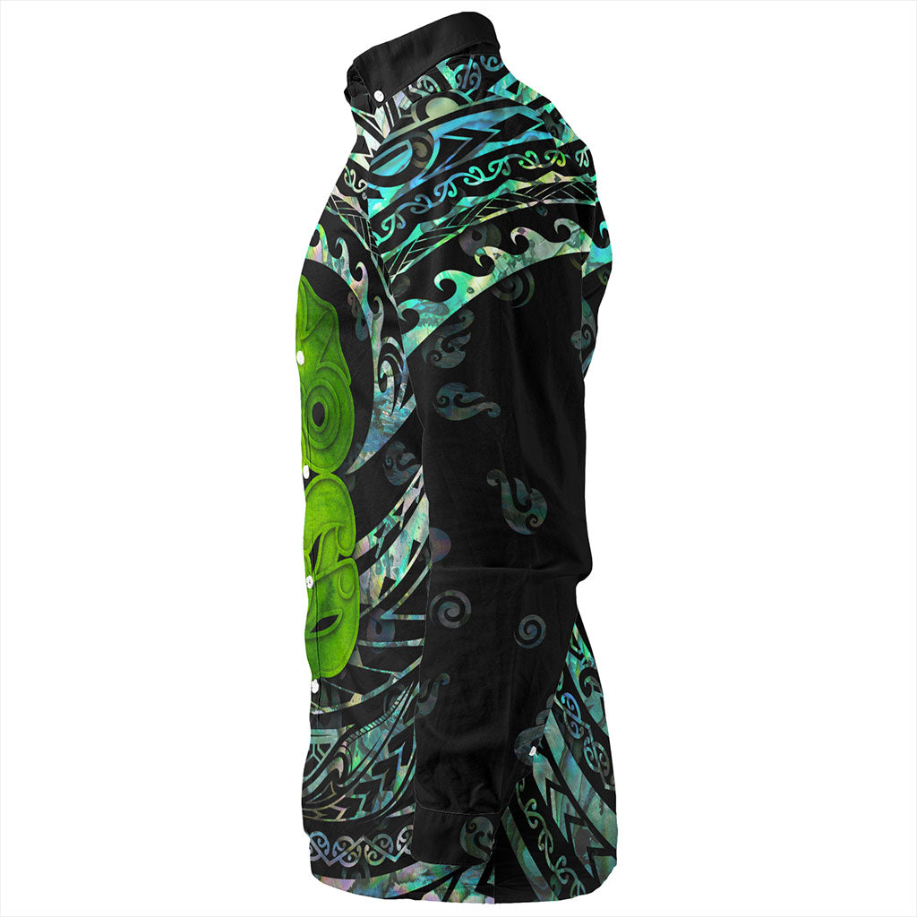 New Zealand Long Sleeve Shirt Paua shell hei tiki