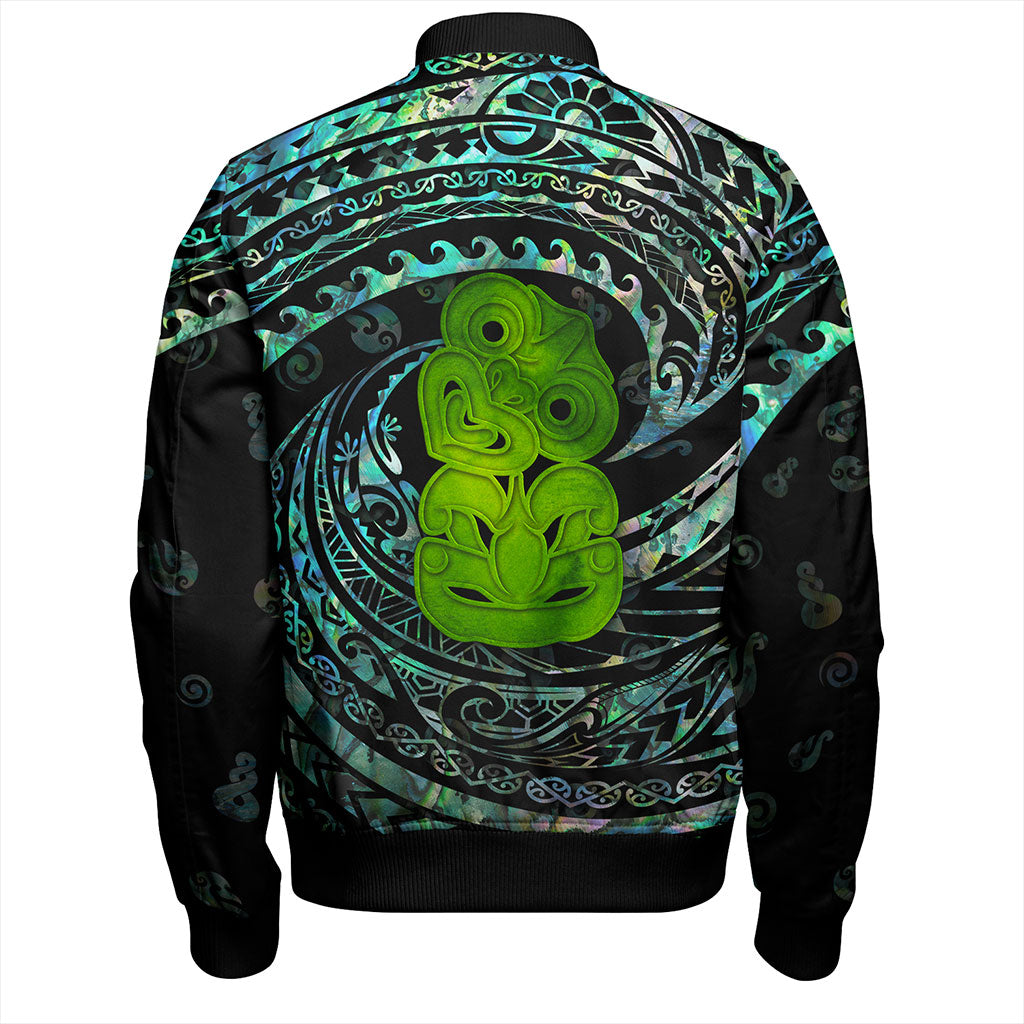 New Zealand Bomber Jacket Paua Shell Hei Tiki