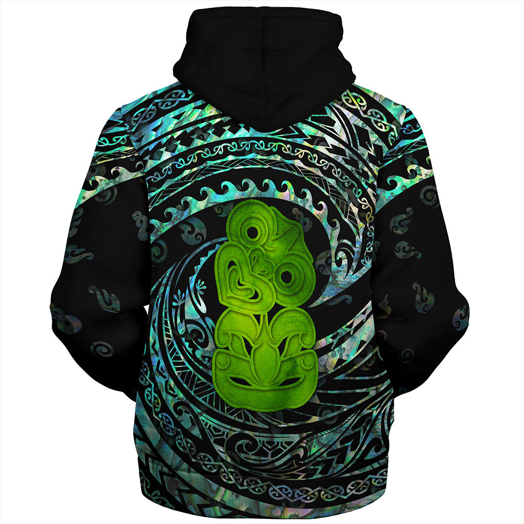 New Zealand Sherpa Hoodie Paua Shell Hei Tiki