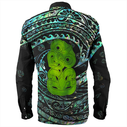 New Zealand Long Sleeve Shirt Paua shell hei tiki