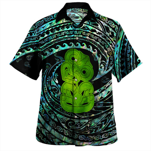 New Zealand Hawaiian Shirt Paua Shell Hei Tiki