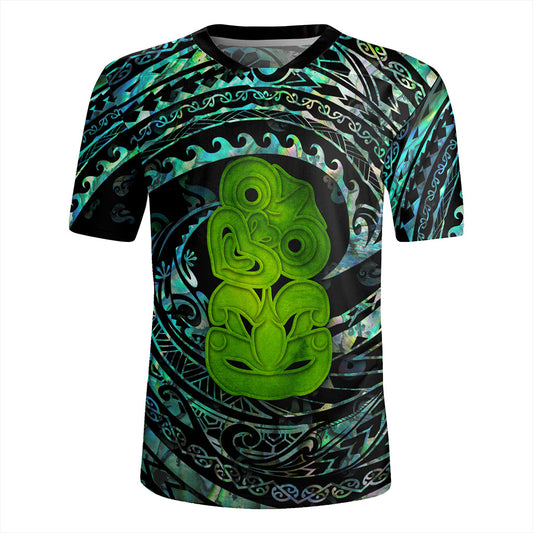 New Zealand Rugby Jersey Paua Shell Hei Tiki