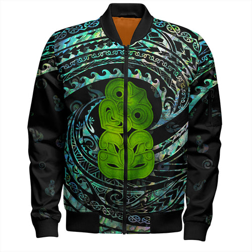 New Zealand Bomber Jacket Paua Shell Hei Tiki