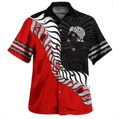 New Zealand Hawaiian Shirt Silver Fern Maori Tribal Style