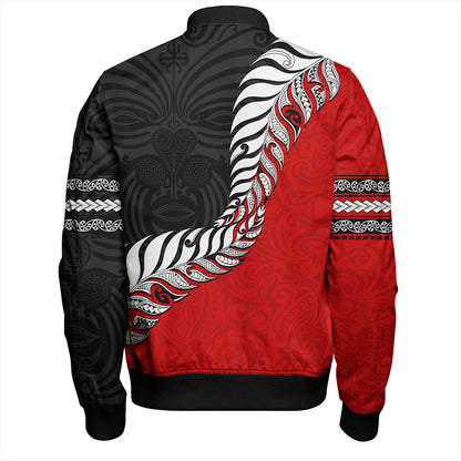 New Zealand Bomber Jacket Silver Fern Maori Tribal Style