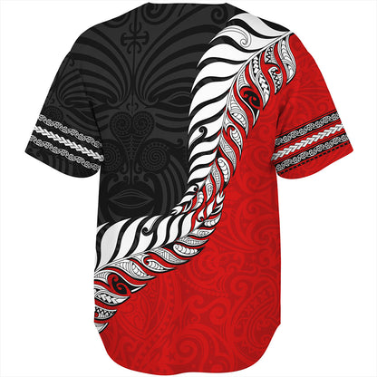 New Zealand Baseball Shirt Silver Fern Maori Tribal Style