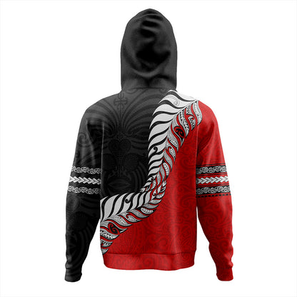 New Zealand Hoodie Silver Fern Maori Tribal Style