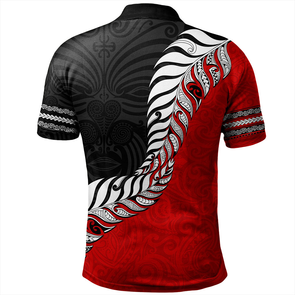 New Zealand Polo Shirt Silver Fern Maori Tribal Style