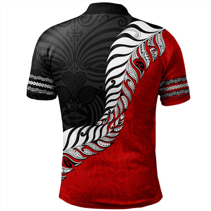 New Zealand Polo Shirt Silver Fern Maori Tribal Style