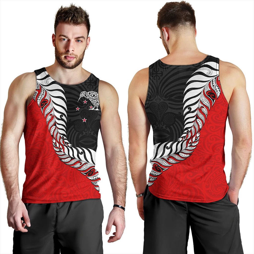 New Zealand Tank Top Silver Fern Maori Tribal Style